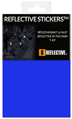 B REFLECTIVE 3M® Colors™, Ausgeschnittene reflektierende Aufkleber, Multi Support: Fahrrad, Roller, Elektroroller, Alle Helme, 3M Technology, 20x30 cm, blau