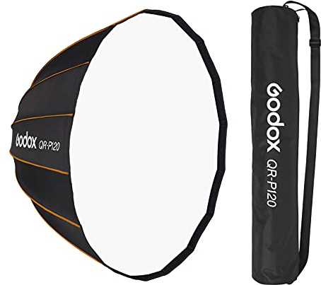 Godox QR-P120 Professional Parabolic Softbox 120cm Diffuseur Bowens Mount avec Sac de Transport