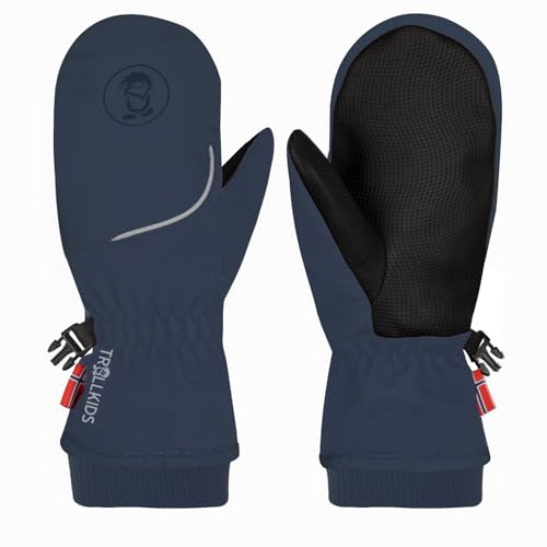 Trollkids Kids Trolltunga Mitten | Wasserabweisend und winddicht, Hohe Elastizität, Gummierte Handflächen, Verbindungsclip