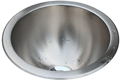 LBSI Fregadero Cocina Blanco 1 Senos y Escurridor Barra de Bar de Acero Inoxidable Mini Fregadero Redondo con Almohadilla Silenciosa de Varios Tamaños
