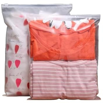Ziplock Bags Clear for Travel | Pack of 50 Large Waterproof Pouches – Resealable Space Saver Bags for Clothes, Luggage & Towels (35X45 cm, Clear)