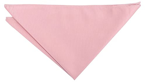 DQT Mens Plain Twill Pocket Square - Wedding, Business & Formal Suit Handkerchief - Dusty Pink