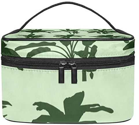 Reise-Make-up-Kosmetiktasche Aufbewahrungstasche Bananenbaum Kosmetiktasche tragbar für Mädchen Frauen, Mehrfarbig, 22.5x15x13.8cm/8.9x5.9x5.4in