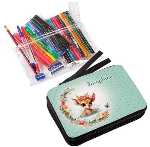 Striefchen® befüllte Federmappe für Mädchen mit verschiedenen Tier und Fabelwesen Motiven Reh