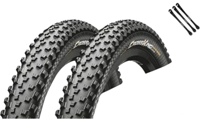 2er Set Continental Fahrradreifen Cross King Wire MTB 29 Zoll (55-622) AV DV SV Schlauch + 3 Metall Reifenheber (29x2,20 (55-622), Ohne Schläuche)