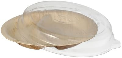 Starpak 10 Teller, Palmblatt 2-geteilt 300 ml Ø 23 cm · 5,3 cm mit rPET Deckel Kombipack