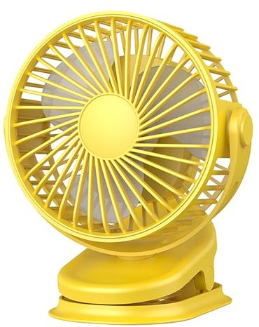 bephible Desk Fan Gift Clip Type Large Air Volume Desktop Fan Office Supplies Yellow USB Charging