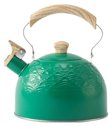 OUYUE Bouilloire Sifflante Bouilloire À Thé Sifflante Son De Sifflet Bleu Ciel Poignée Ergonomique en Acier Inoxydable Bouilloire Design sur Cuisinière Théières pour Cuisinière Bouilloire à Flûte
