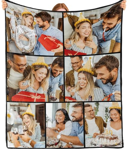 Bemaystar Personalisierte Decke personalisierte Geschenke - Decke mit Foto Fotodecke mit Eigenem Foto Geschenke für Mama, Papa, Baby, Familie, Muttertag, Vatertag, Geburtstag,Weihnachten 7 Foto