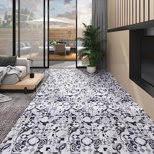 Baumaterialien, Bodenbelag & TeppichPVC Bodenbelag Dielen 5,02m² 2mm Selbstklebend Grau Muster