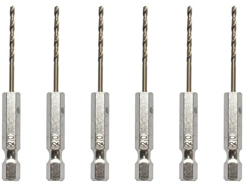 Bamyli Lot de 6 forets à tige hexagonale de 6,35 mm en acier avec revêtement en titane pour marbre, verre, céramique, carrelage, métal, bois (2 mm)