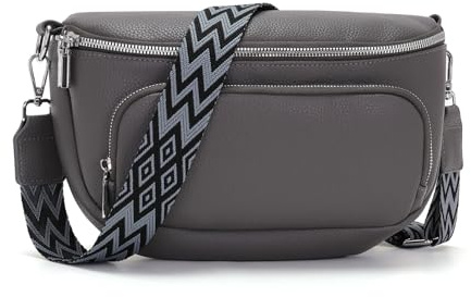 Boadlol Große Bauchtasche Damen umhängetasche Crossbody bag Schultertasche Brusttasche Leicht mit Mehrere Fächer Verstellbar