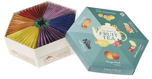 Well Home Caja de Té en formato hexagonal de 60 bolsitas con varios sabores