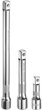 sourcing map 1/2 Drive Impact Extension Bar 3 5 10 Chrome Vanadium Steel Extra Long Socket Wrench Extender Square Drive Socket Driver Handle for Loosening and Tightening Silver 3-Piece Set
