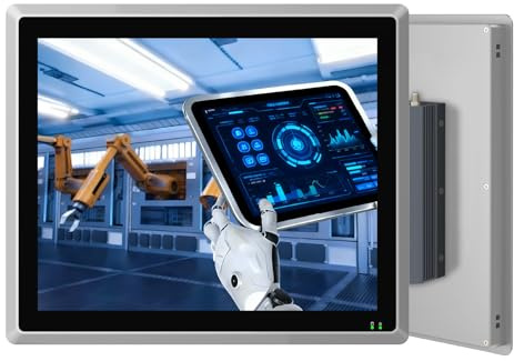 SunKol 17 Panel PC Industriale Senza ventola IP65 Touchscreen All-in-One | Windows 11 Pro Embedded Capacitivo Touch Computer,Auto Power-on,I5-10310U,8GB RAM,256GB SSD,LAN,HDMI,USB,HMI,Automazione