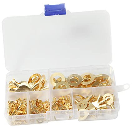 MUCKLILY 150pcs Copper Ring Terminal Lug Wire Connector Cable Connector for Automotive Electrical Terminals Kits