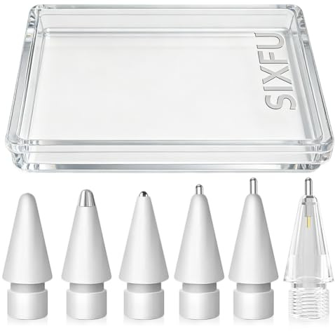 SIXFU 6 Stück Spitzen für Apple Pencil Spitze, Hochempfindliche Pencil Tips Verschleißfest Metall Spitzen Set Kompatibel mit Apple Pencil Pro/ 2. Generation/ 1. Gen/USB C