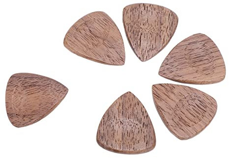 TUKRPQMRI Médiators de Guitare, 6 pièces médiators de Guitare en Bois Pouce Fendu ukulélé Basse Shrapnel Accessoires d'instruments de musique/335(Black Walnut)