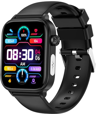 MEIION GlucoCare SOS Smartwatch für Männer & Frauen, Sportuhr mit Anruf- und Nachrichtenfunktion, Android/iOS-kompatibel