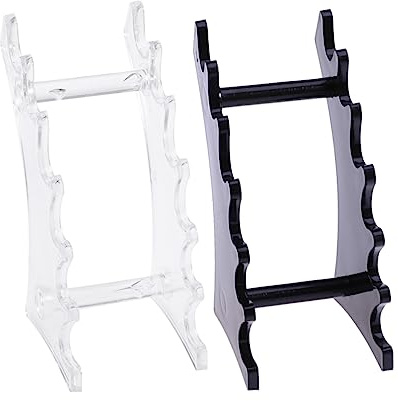 VILLCASE Displayständer Acryl 2 Stück Nagelkunst Zubehör Schräge Aufbewahrung Für Make up Pinsel Und Stifte Schwarz Transparent Nagelstudio Organizer