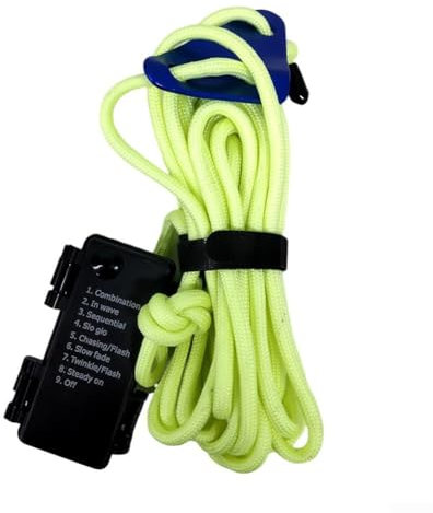 Cuerda de luces LED de 300 cm para uso al aire libre con 8 modos de interruptor, cuerdas luminosas ideales para tiendas de campaña y senderismo, impermeable IP66 (300 cm amarillo claro)