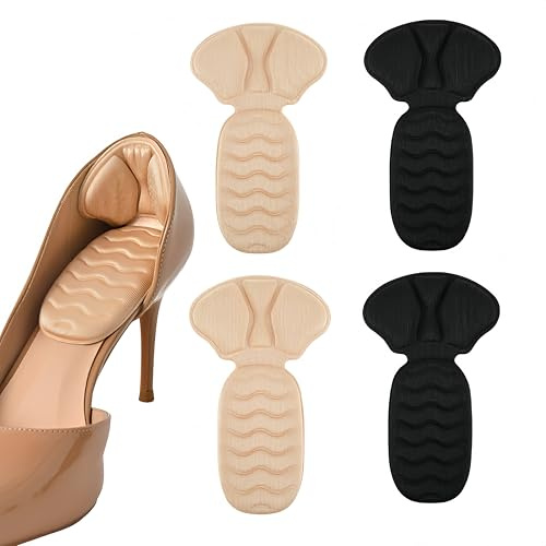 2 Pair Back of Heel Cushion Pads, Mesh Adhesive Heel Grips for Ladies Shoes, Loose Shoes Too Big, Anti Blister Shoe Heel Pads for Boots, Self-Adhesive Heel Protectors Cushions Pads for Women Men
