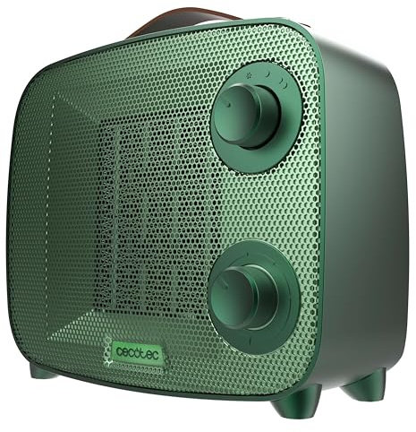 Cecotec Calefactor Cerámico de Sobremesa ReadyWarm 1550 Ceramic Aura. 1500W, 3 Modos, Bajo Consumo, Termostato Ajustable, Silencioso, Seguridad Triple, Diseño Moderno, Cobertura 15m²