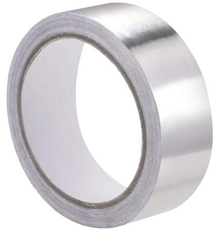 TA-VIGOR 25mm Aluminium Foil Tape Single Sided Conductive High Temperature | HVAC Duct Tape for Sealing & Patching, Conductive, Flame Retardant, Waterproof for Hot / Cold Air Ducts, Metal Repair