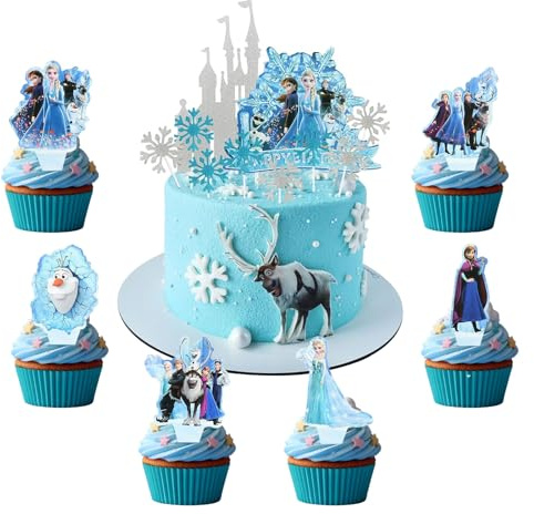 Tortendeko-Set – Geburtstagskerzen, Cake Topper, Deko-Figuren – Für Kuchen & Cupcakes (A)