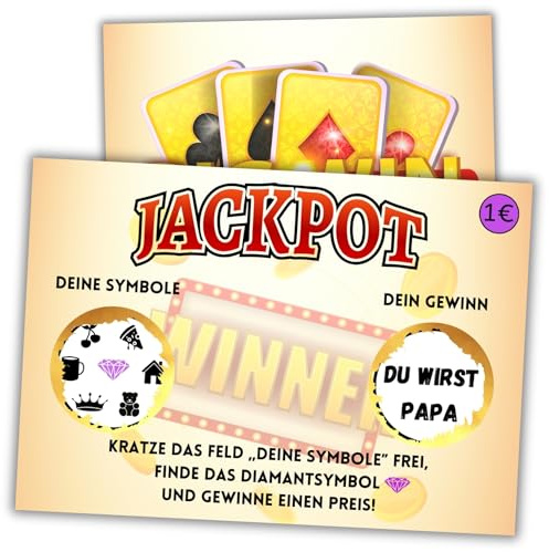 JOCERO – Du wirst Papa – Rubbelkarte zur Schwangerschaftsverkündung – Baby Ankündigung mit goldenem Rubbelfeld & Kraftpapier Umschlag – Geschenk für werdenden Vater