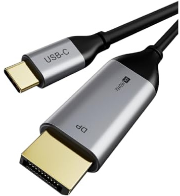 Mach Power Cavo Adattatore USB-C a DisplayPort 4K/60Hz, Lunghezza 1,8m, TPE Resistente, Connettori Placcati in Oro, Trasmissione Video Ultra HD