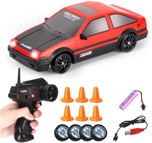 Aipinvip RC Drift Car 1:24 4WD Remote Control Racing Cars 15km/h 2.4GHz Mini Model Car Toy for Boys Kids Adults