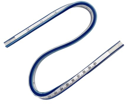 WNDUOKXH Flexibel kurvlinjal Teknisk grafik som stöder mät- och ritningsuppgifter med böjbar linjal för precisionsritning, flexibel böjd, 40 cm