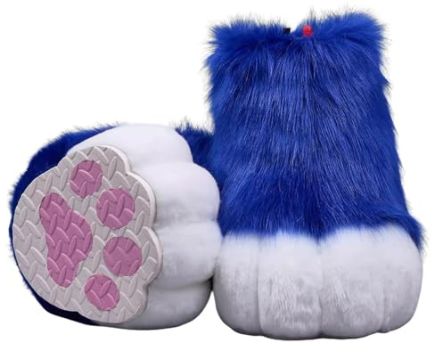 Pelzige Fursuit-Füße, Pfotenschuhe, süßes Slip-On-Cosplay, für Anime-Konventionen, Comic-Cons, Halloween-Versammlungen, Kostümpartys