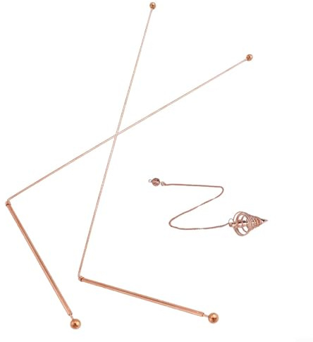Besttoolifes Wünschelruten aus 99,9 % reinem Kupfer, für Wassersuche, Metalldetektion und Schatzsuche, Tauchsonden für Mineralien und Gold, 2er-Pack mit Anhänger
