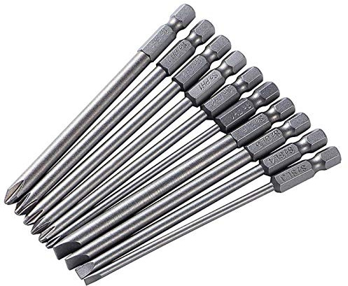 Tacdas 10 Pcs/Conjunto 100Mm Aleación De Acero S2 Destornillador Ranurado Bits Derecho Juego De Destornilladores De Lotes De Cabeza Cruzada