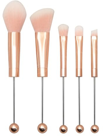Brocha de maquillaje profesional con mango de metal, maquillaje/corrector/cejas oblicuas para rellenar y dar forma a las cejas