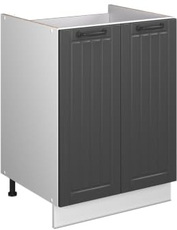 Vicco Meuble Bas sous-évier Fame-Line, Gris foncé/Blanc, 60cm