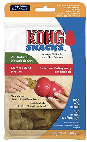 KONG - Snacks - All Natural Dog Treats (Best used Rubber Toys) - Bacon and Cheese Biscuits - For Large Dogs