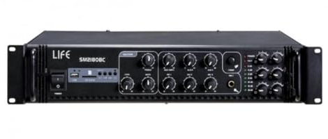 MICROELETTRONICA - Amplificatore professionale 100V / 180W a 6 zone con mp3 61.6112.40