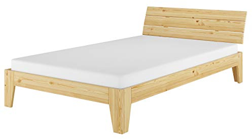 Erst-Holz®Massivholzbett Kiefer Natur Einzelbett Futonbett Bettrahmen 120x200 Rollrost Matratze 60.62-12 M