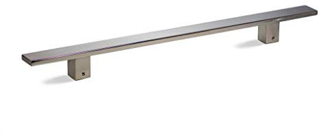 32 Inch Length Stainless Steel Front Door Handle Chrome Mirror Polished Finish, 1-Sided Modern Door Pull for Sliding Doors Wooden Barn Glass Shower Commercial Entrance Doors, Flat Rectangular Bar