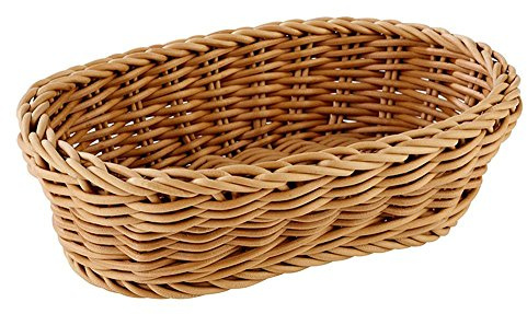 Cesta APS, ovalada PROFI LINE - Cesta, cesta de mimbre de polipropileno - Dimensiones: 19 x 12 cm/Altura: 6 cm/Color: Marrón claro