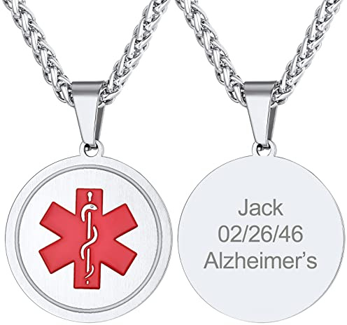 Supcare Vatertagsgeschenk Herren Personalisiert Dog Tags Halskette, Erkennungsmarke Hundekette Anhänger Gravur Name Text Edelstahl Militär Armee Kette Hund Necklace Modeschmuck für Frauen Jungen