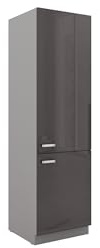 Kuechen-preisbombe Küchen Hochschrank 60cm Hochglanz Grau Küchenzeile Küchenblock Küche Grey Bianca