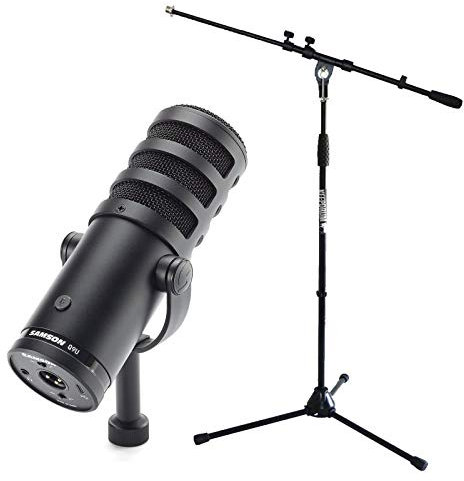 Samson Q9U Micrófono dinámico USB XLR Broadcast + soporte para micrófono keepdrum MS106