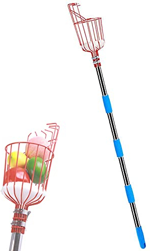 HIOD 1 Satz Abnehmbarer Obstpflücker Tragbares Gartenpflückwerkzeug Edelstahlpfosten Obstfänger Hohe Höhe Obstpflücker