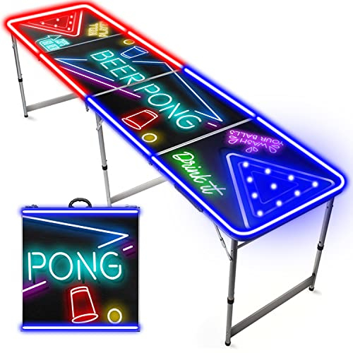 Beer Pong Offizieller Tisch Spot Light Ultimate | LEDs | Premium Qualität | Offizielle Maße | Wasserdicht | Kratzfest | Party- und Aperitifspiel | Trinkspiel | OriginalCup®