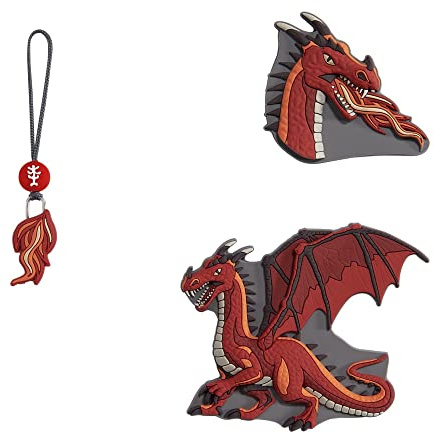 Step by Step Magic MAGS Dragon Drako, rot-grau, 3-teilig, 2 Magnet-Applikationen und 1 Anhänger, Ergänzung für Schulranzen oder Vorschulrucksack