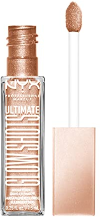 NYX Professional Makeup Flüssiger Lidschatten, 12 Stunden haltbar, Nicht flockend & kein Fallout, Mit Vitamin C, Ultimate Glow Shots, Highkey Lychee